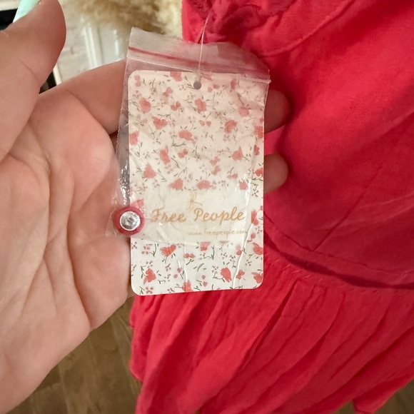 BNWT Free People Birds of a Feather Red Embroidered Dress - Picture 6 of 16